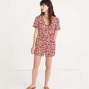 Madewell Floral‎ Wrap-Front Romper in Mini Daisy